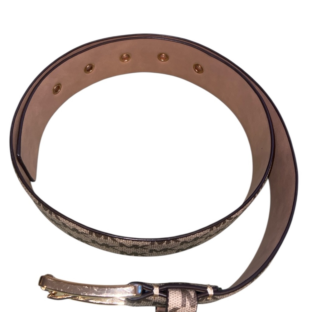 Michael Kors Designer Monogram Belt with Gold Buckle size L - Picture 5 of 7